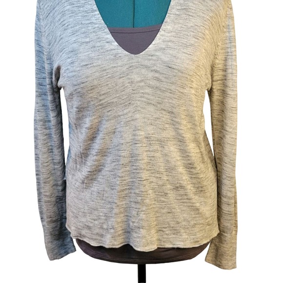 H&M Lightweight Sweater Viscose Blend Gray Marled Size L - Picture 1 of 8